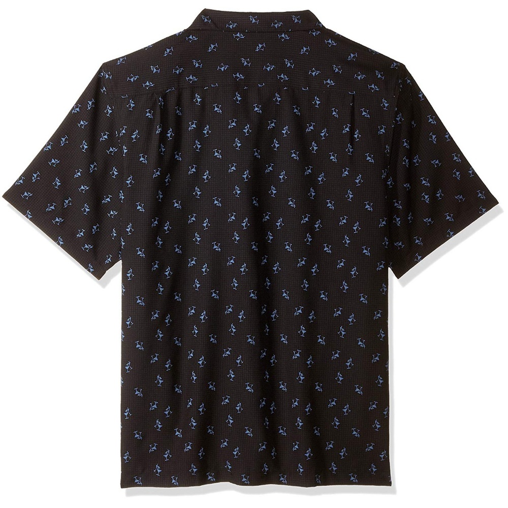 Haggar Black Martini Print Short Sleeve Shirt - Picture 2 of 8